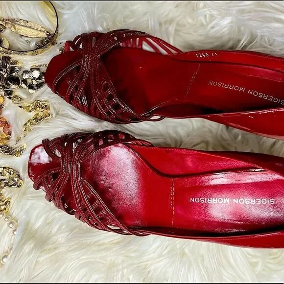 Sigerson Morrison Red Leather Heels​​​ - Picture 4 of 14